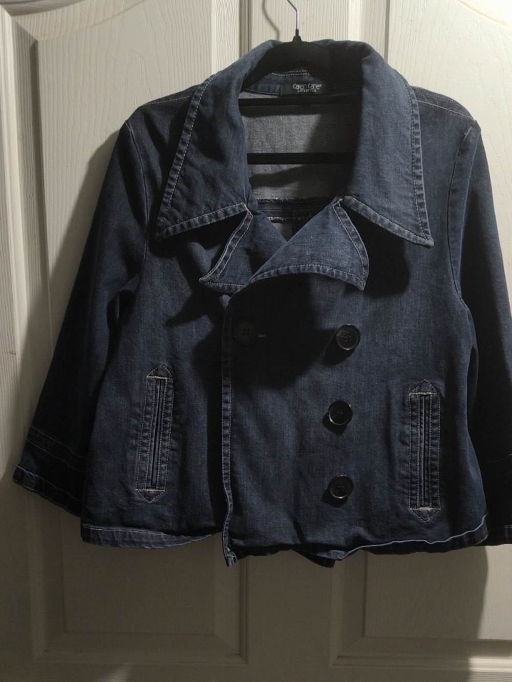 Karen Kane Dark Blue Denim Double-Breasted Jean Jacket